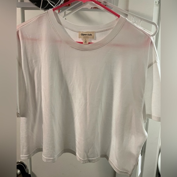 Open Edit crop short sleeve white tshirt in size large. BNWT - Picture 1 of 3
